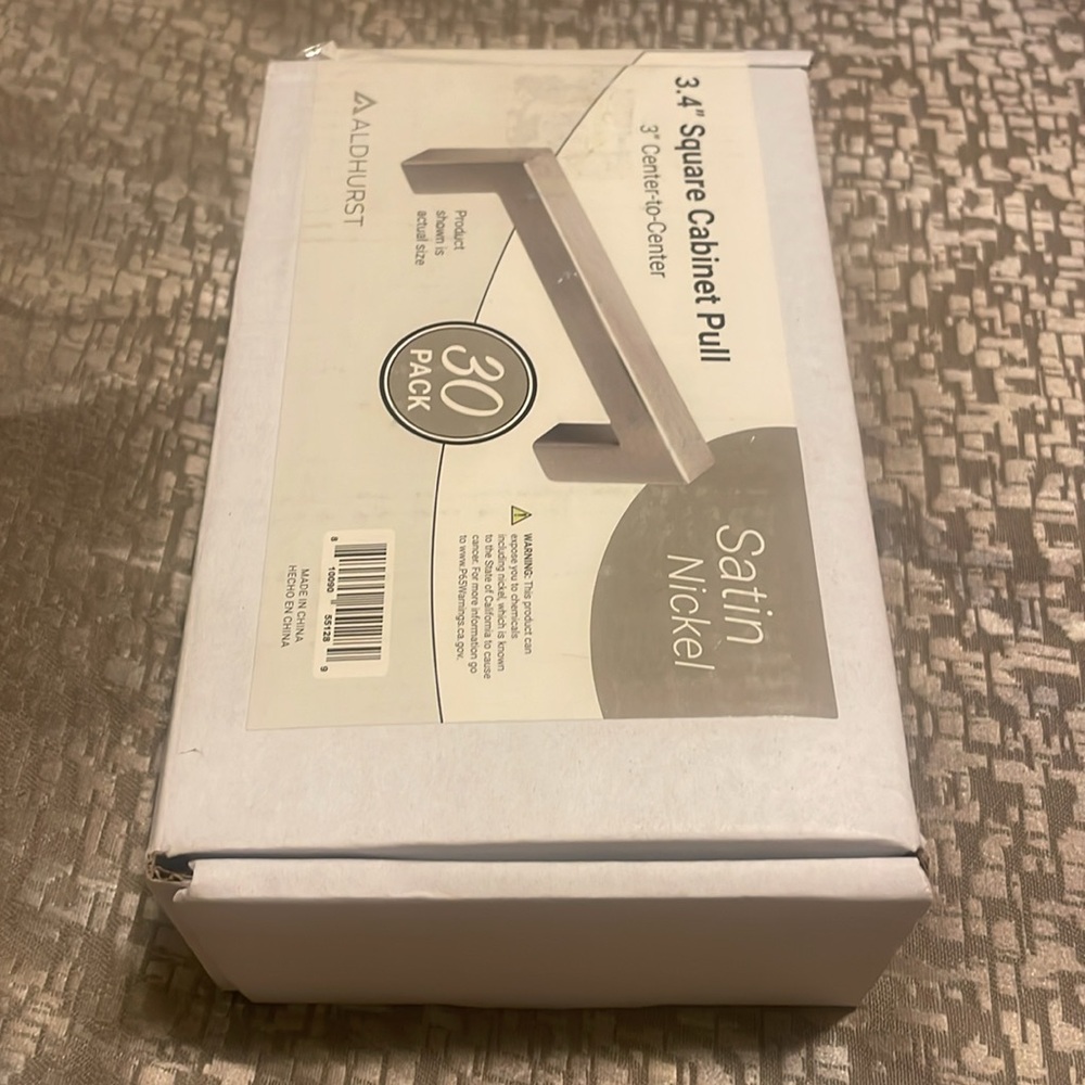 NEW IN BOX 30 3.4 Square Cabinet pull 3” Center to Center Satin Nickel - Picture 15 of 16